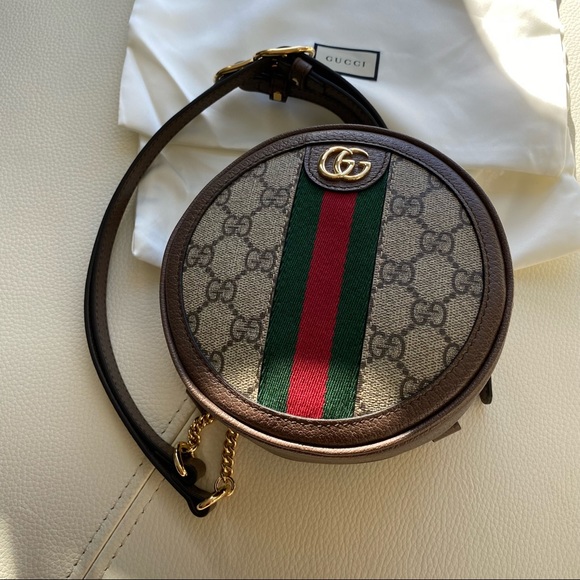 100% Authentic Gucci Ophidia mini GG round bag - Picture 10 of 15